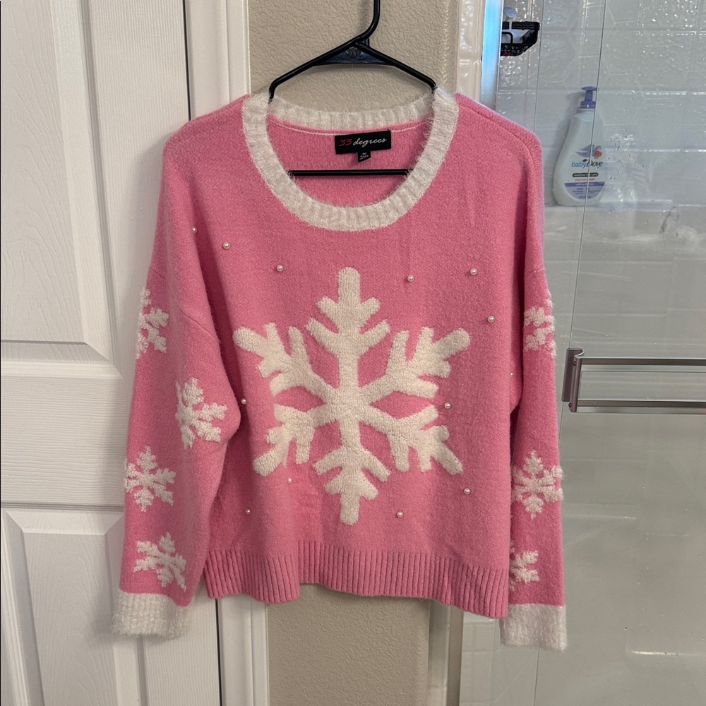 Pink Snowflake Sweater
